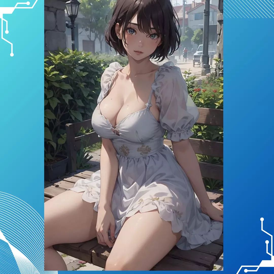fille anime sexy et charmante prête à se vêtir.
