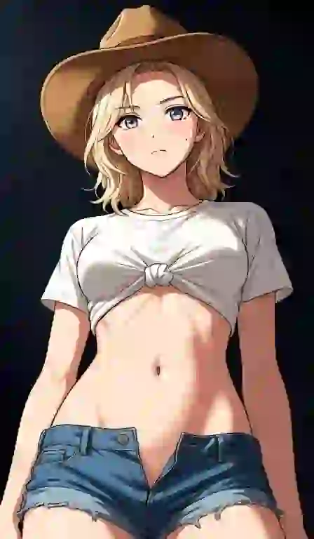 AI-genereret anime-stil portræt af en ung kvinde med livlige farver og stiliserede funktioner, velegnet til anime stil forudindstillet.