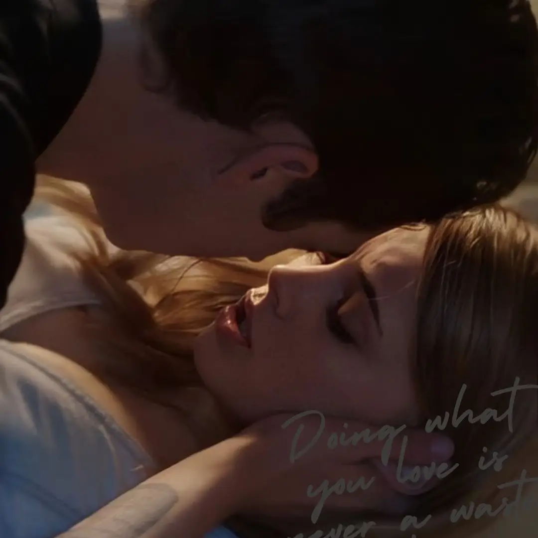 A couple using the AI Kiss tool, sharing a deeply intimate and affectionate moment together.