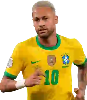 Neymar in Brazilië thuisshirt. Modelsjabloon voor photo face swap.