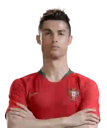 Ronaldo in Portugal thuisshirt. Modelsjabloon voor photo face swap.